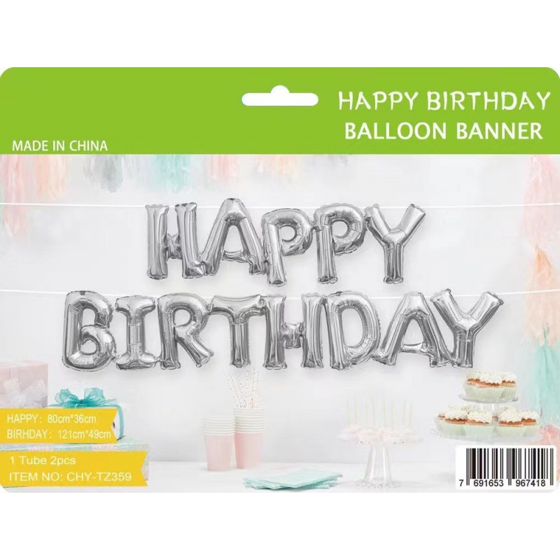 Foil Balloons Happy Birthday Letter Set (Dikit-Dikit)