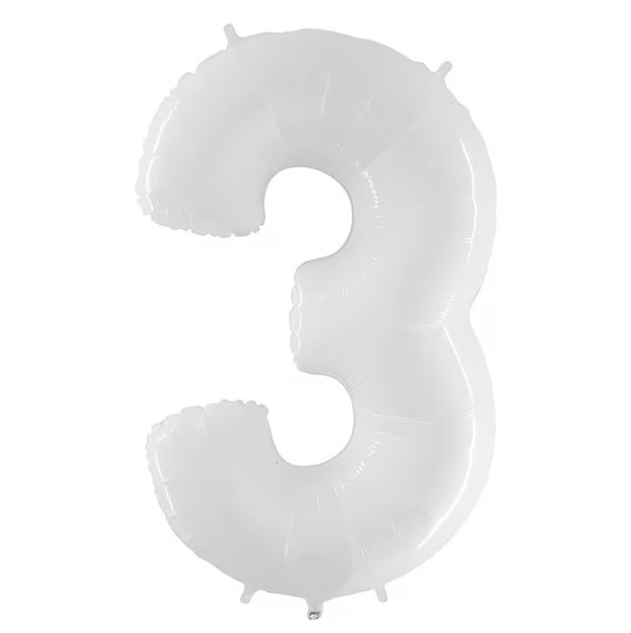 Foil Number Balloon (1FT) WHITE