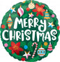 Green Christmas Round Foil Balloon