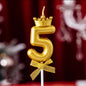 Candle Number Gold with Crown
