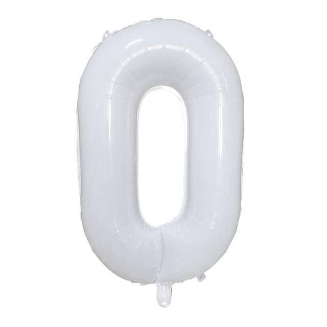 Foil Number Balloon (1FT) WHITE