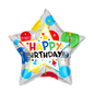 Foil Balloons Round & Stars Happy Birthday