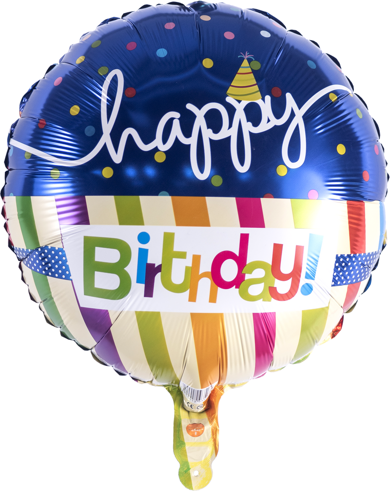 Foil Balloons Round & Stars Happy Birthday