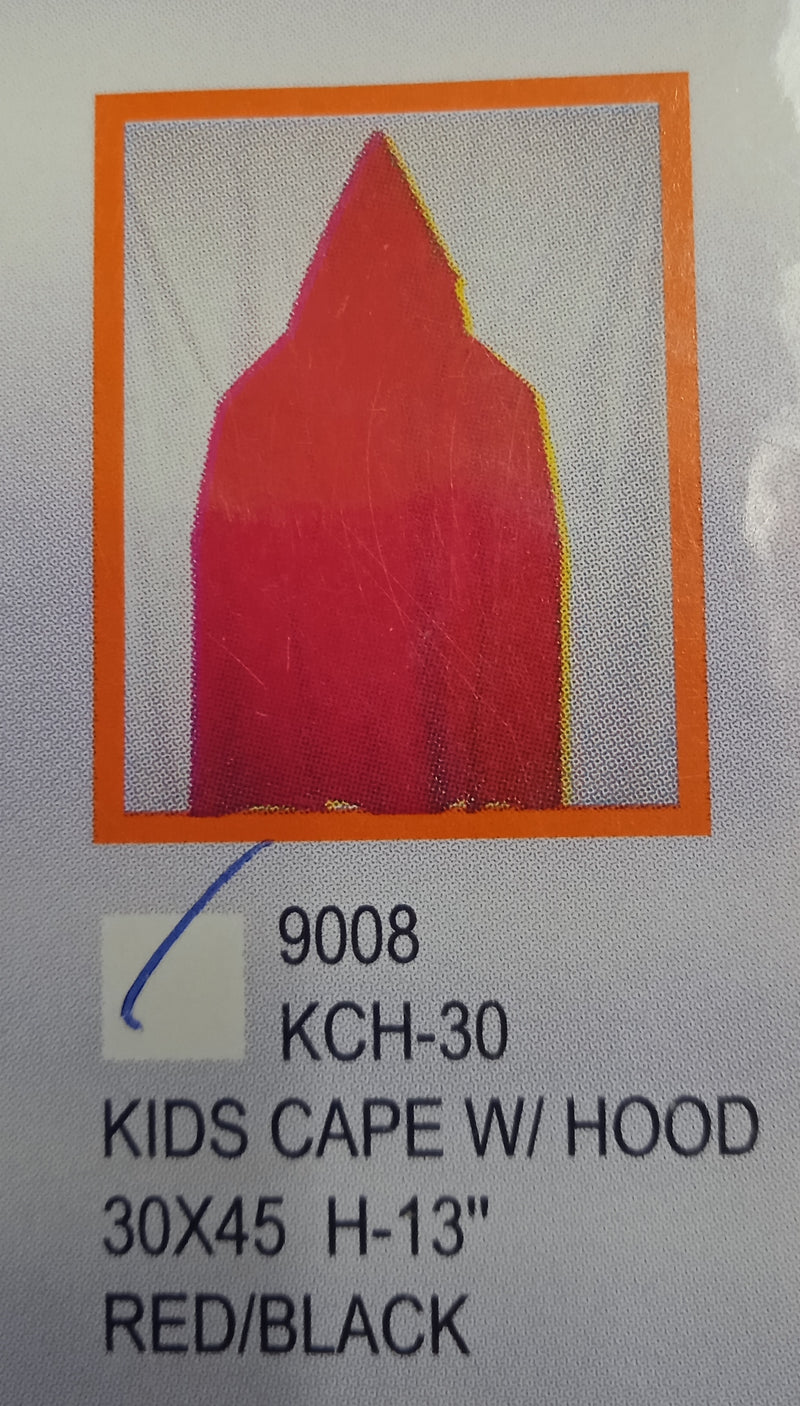 Cape w/hood red/black 9008 Halloween costume