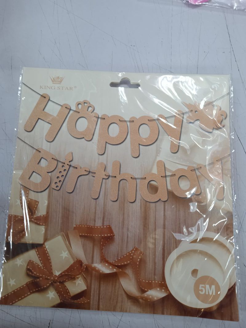 Banner cutout glitter happy birthday