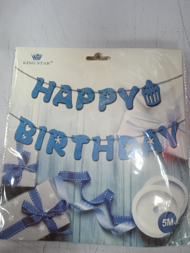 Banner cutout glitter happy birthday