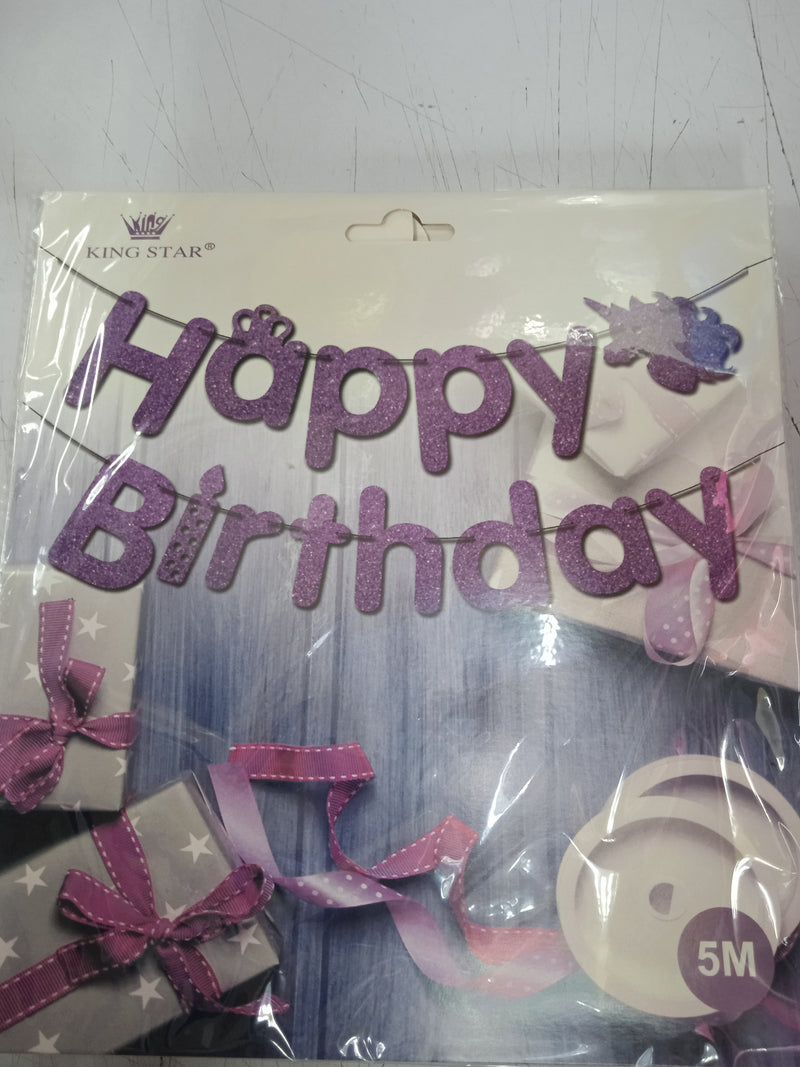 Banner cutout glitter happy birthday