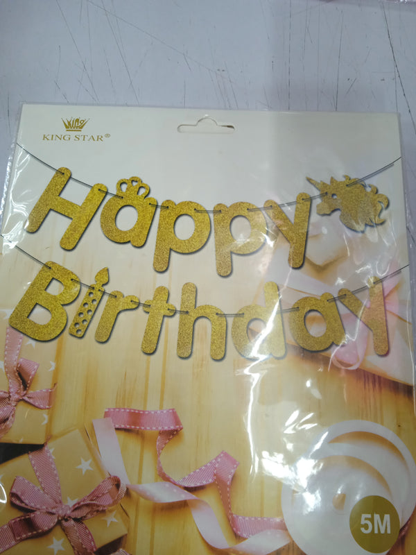 Banner cutout glitter happy birthday