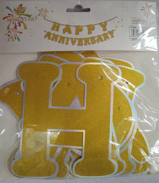 Happy Anniversary Banner Glitter