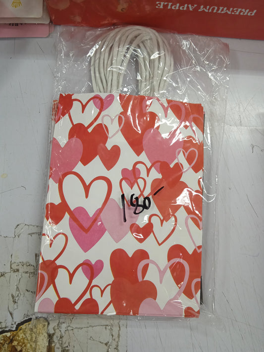 Paper bag heart x 12