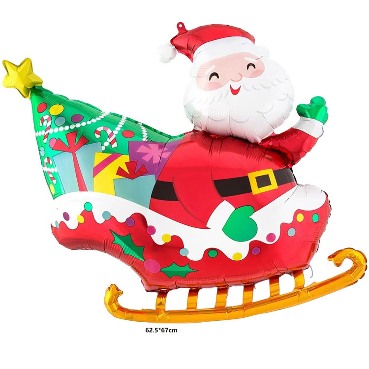 Santa with Sleigh Christmas Foil Balloon