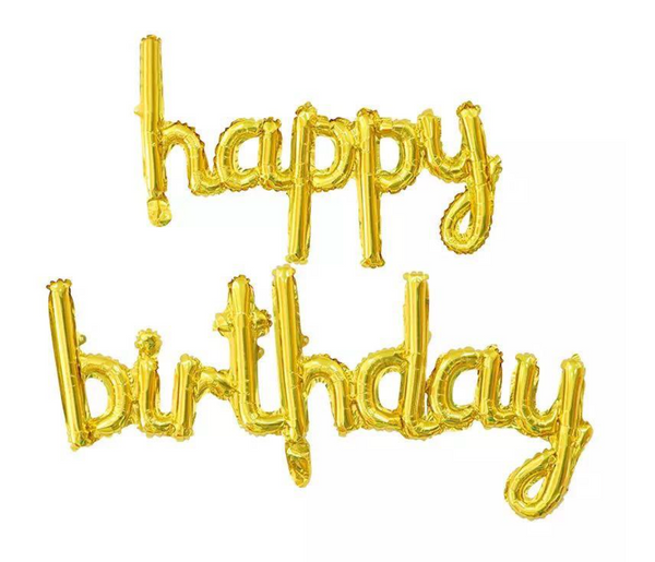 Foil Balloons Happy Birthday Set Cursive