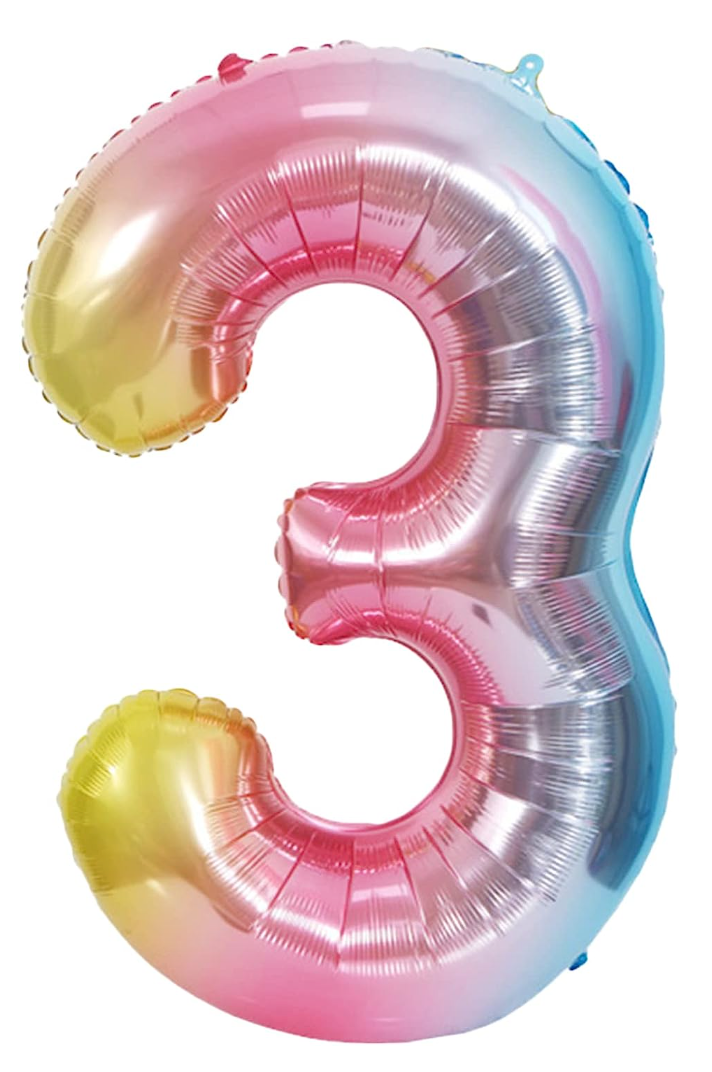 Foil Number Balloon (2FT) Rainbow