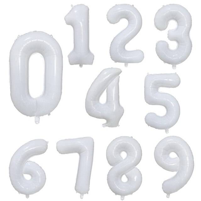 Foil Number Balloon (1FT) WHITE