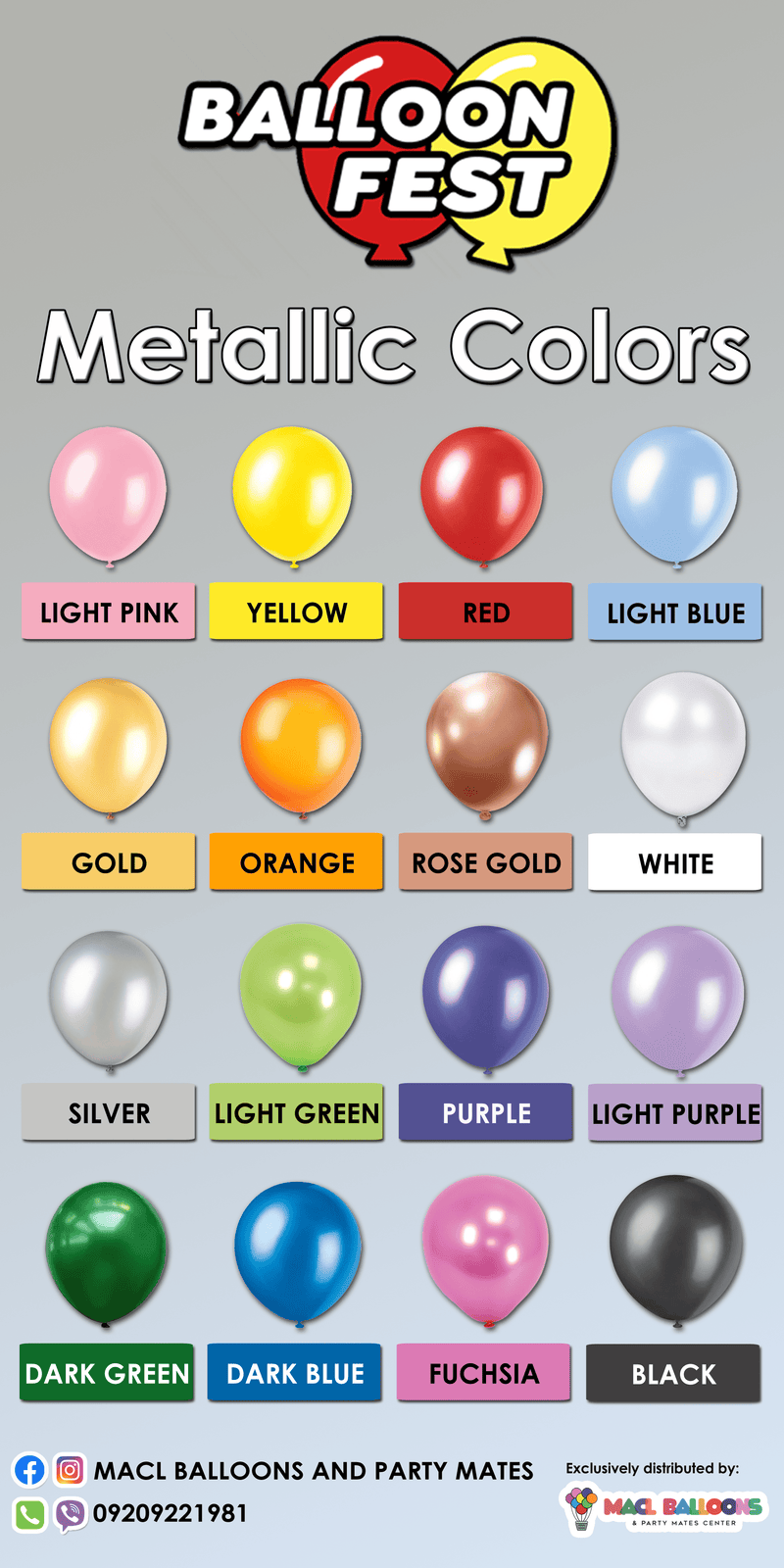 Balloon Fest - Balloon Standard Size 12 Round Pearl / Metallic (100pcs)