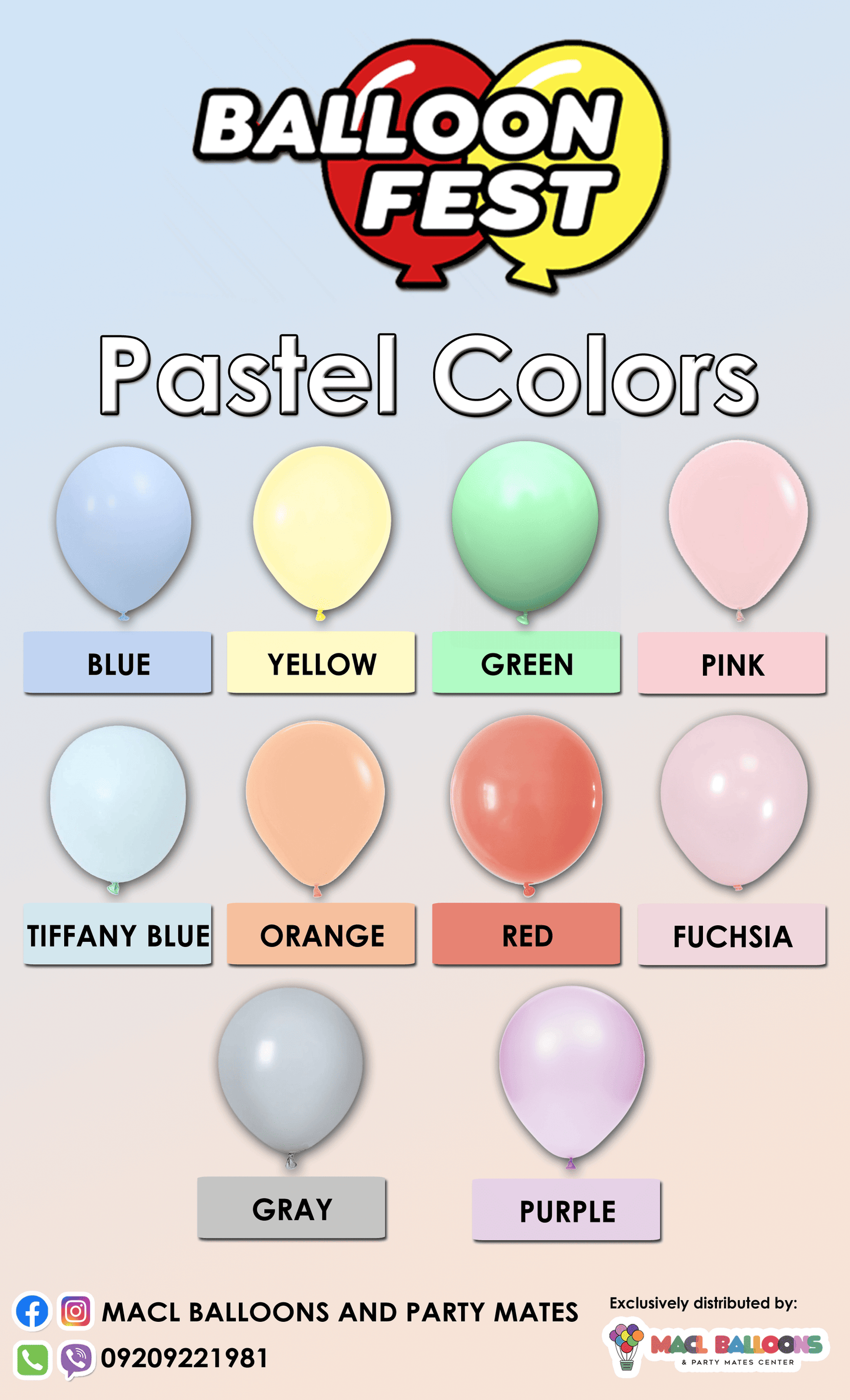 Balloon Fest - Balloon Size 5 Pastel / Macaron (100pcs)