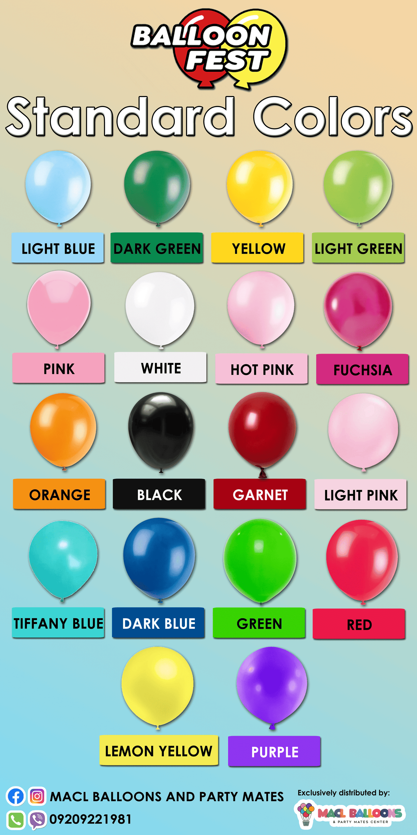 Balloon Fest - Balloon Standard Size 12 Round Standard (100pcs)