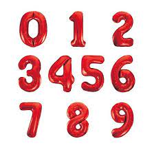 Foil Number Balloon (1FT) Red B