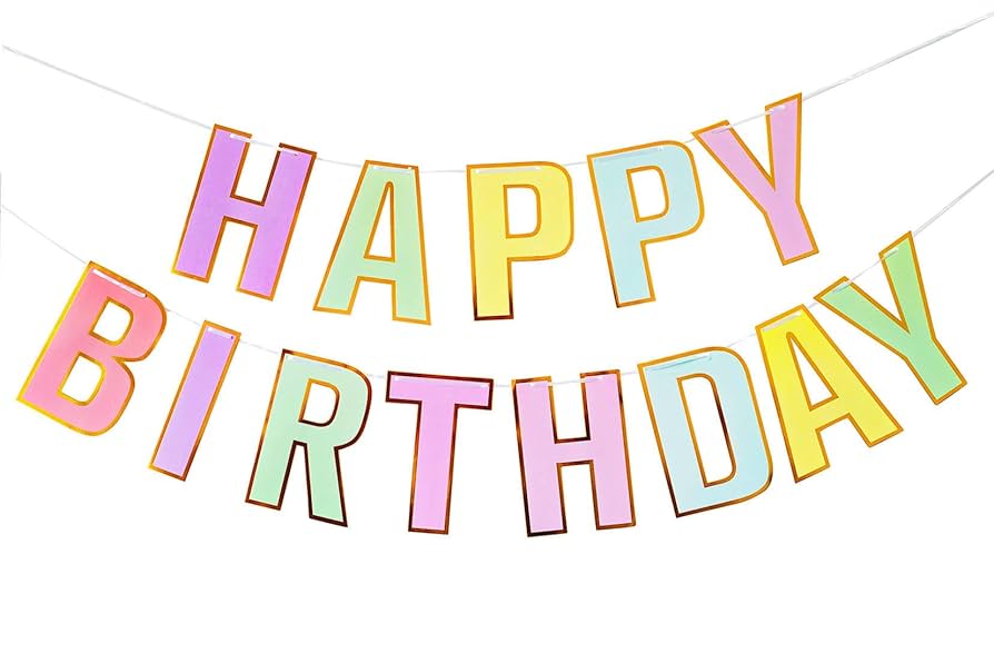 Happy Birthday Banner Pastel