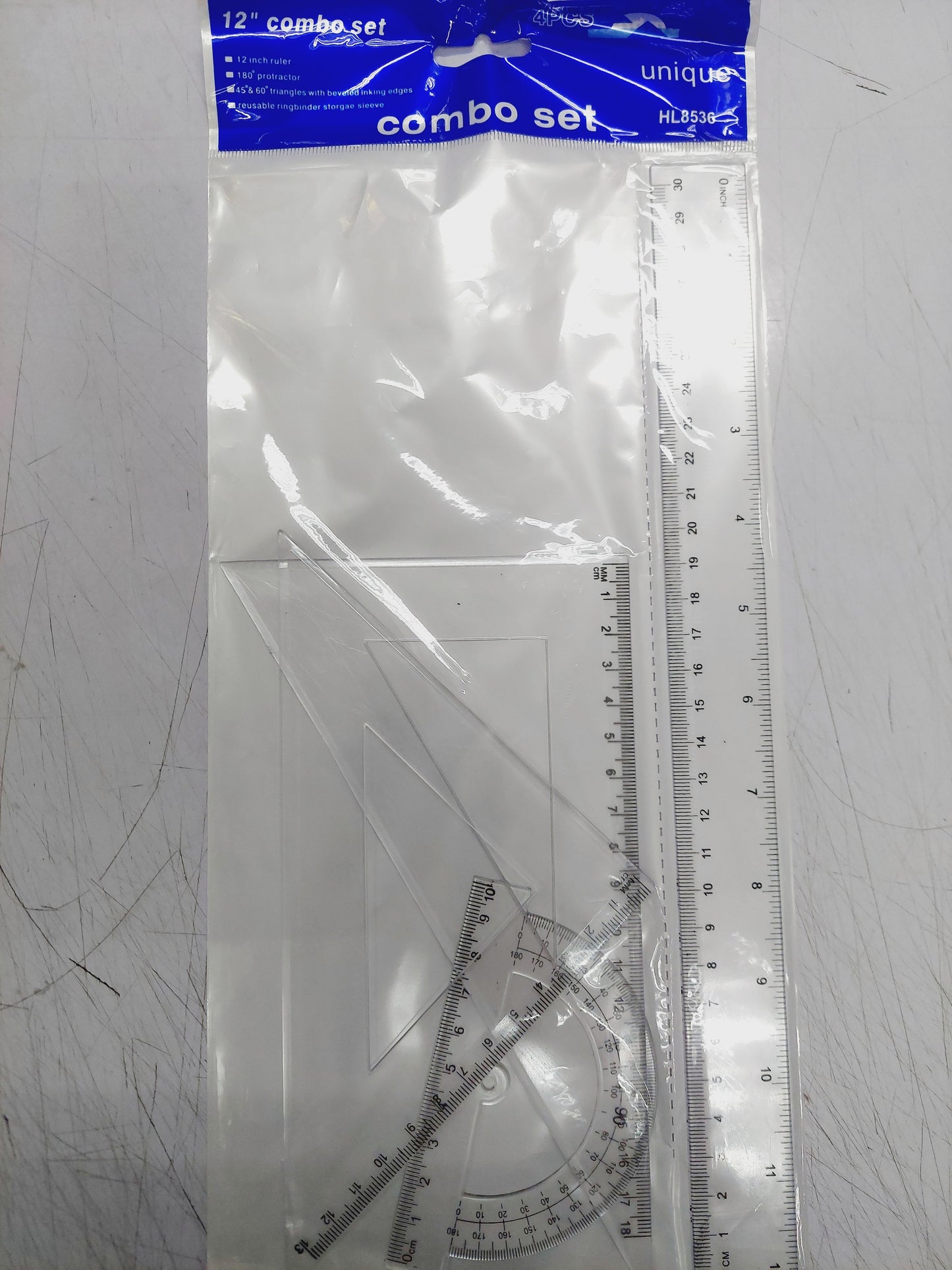Ruler Set w/ Protractor Big