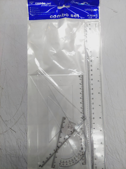 Ruler Set w/ Protractor Big