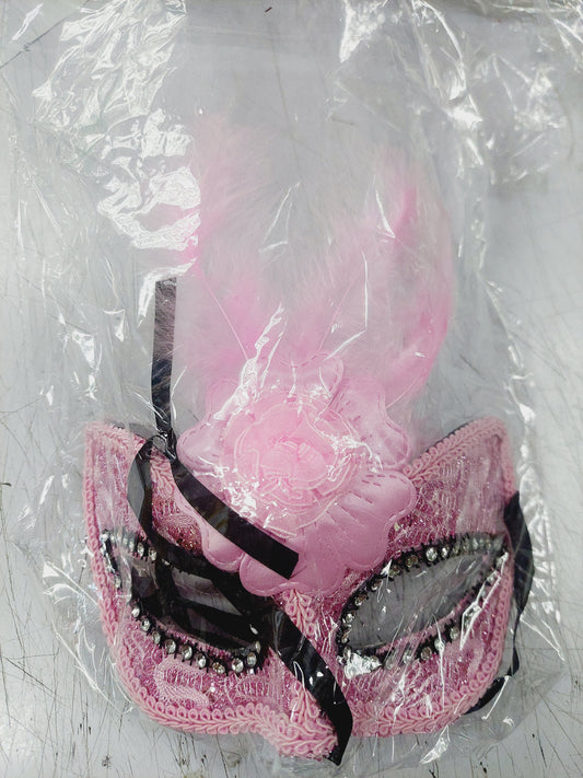 Beaded Mask with feather