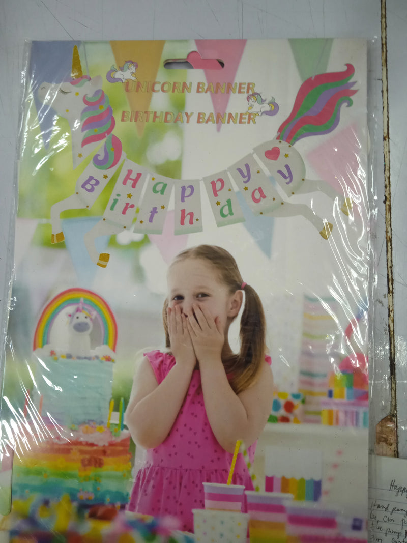 Happy birthday unicorn banner