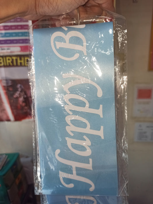 Happy Birthday Sash Light Blue