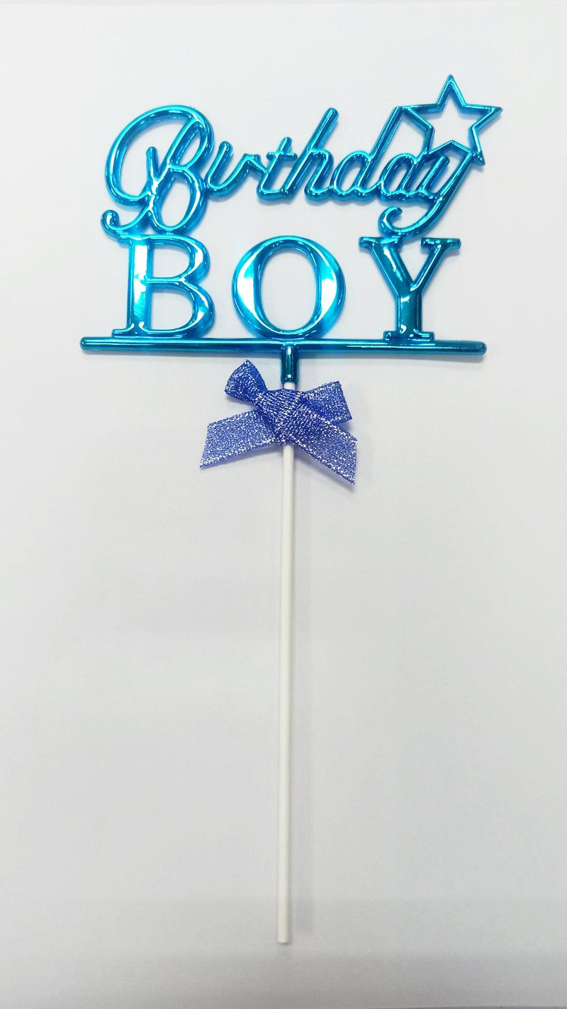 Cake Topper Happy Birthday Genders Embossed