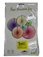 Fan Paper Decorative Assorted Color w/ Gold Lining