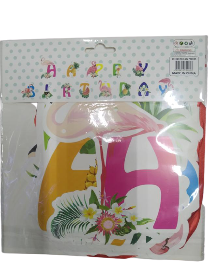 Banner Cutout Flamingo Happy Birthday