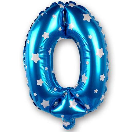 Foil Number Balloon (2FT) Blue Star