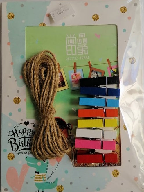 Picture Frame Happy Birthday with Dino Print