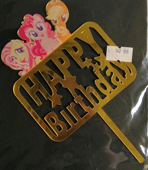 Cake Topper Happy Birthday Little Pony Acrylic