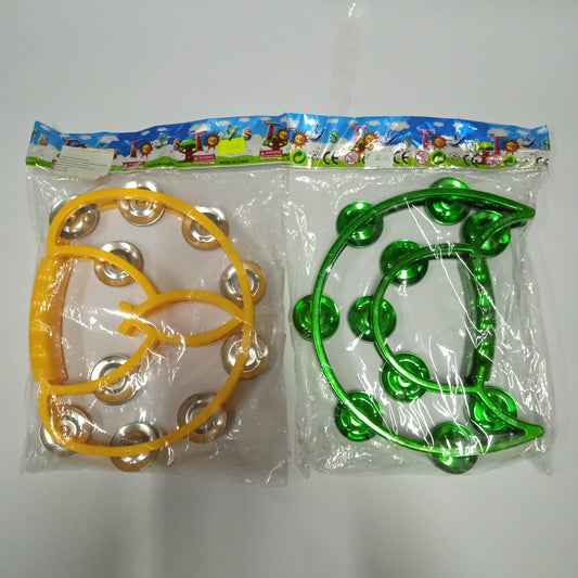 Musical Toy Tambourine Big Green and Yellow