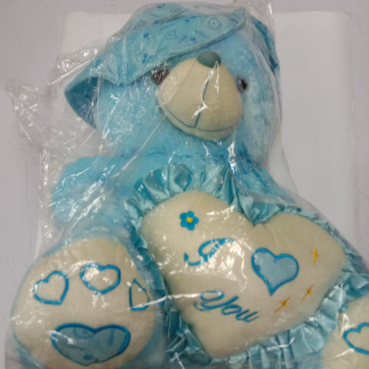 Stuffed Toy Bear Blue with Hat