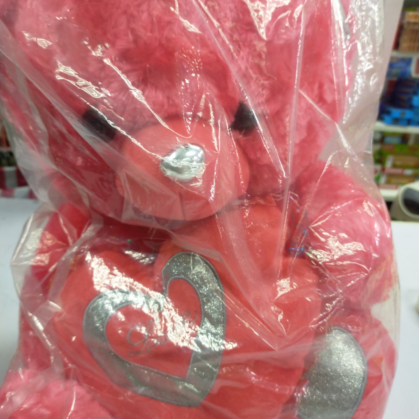 Stuffed Toy Fuchsia Pink Bear I Love You