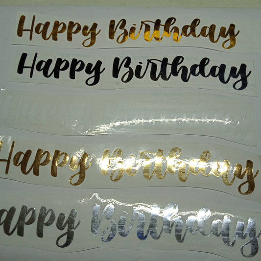 Sticker Happy Birthday Cursive