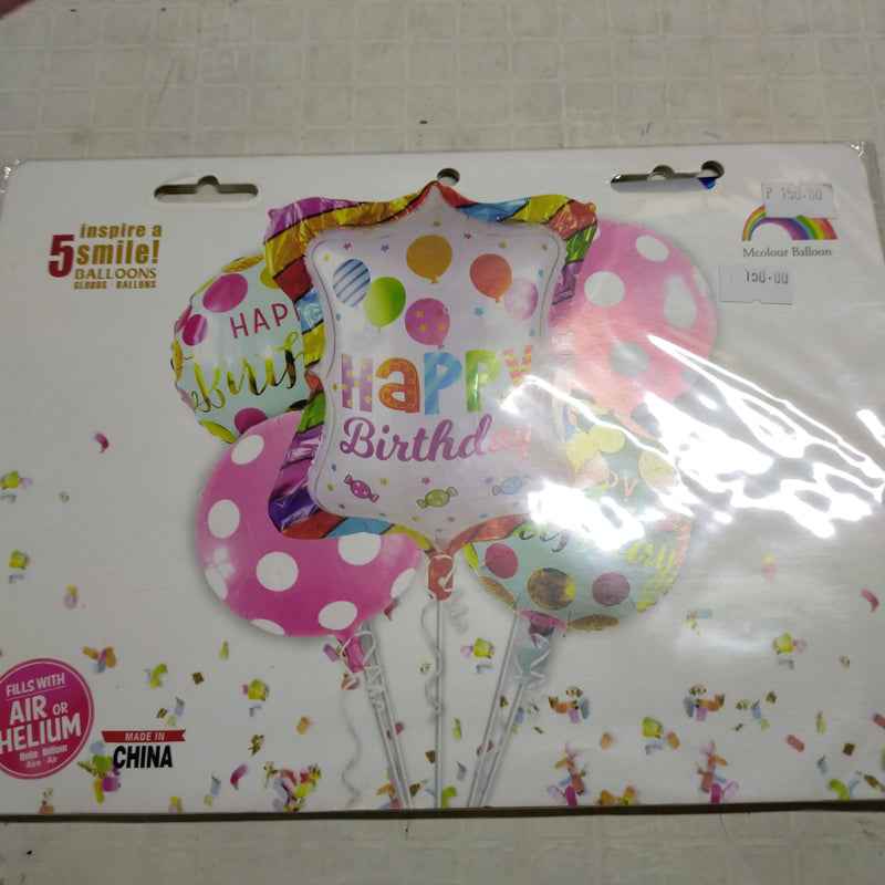 Foil Balloon Set (5in1) Happy Birthday