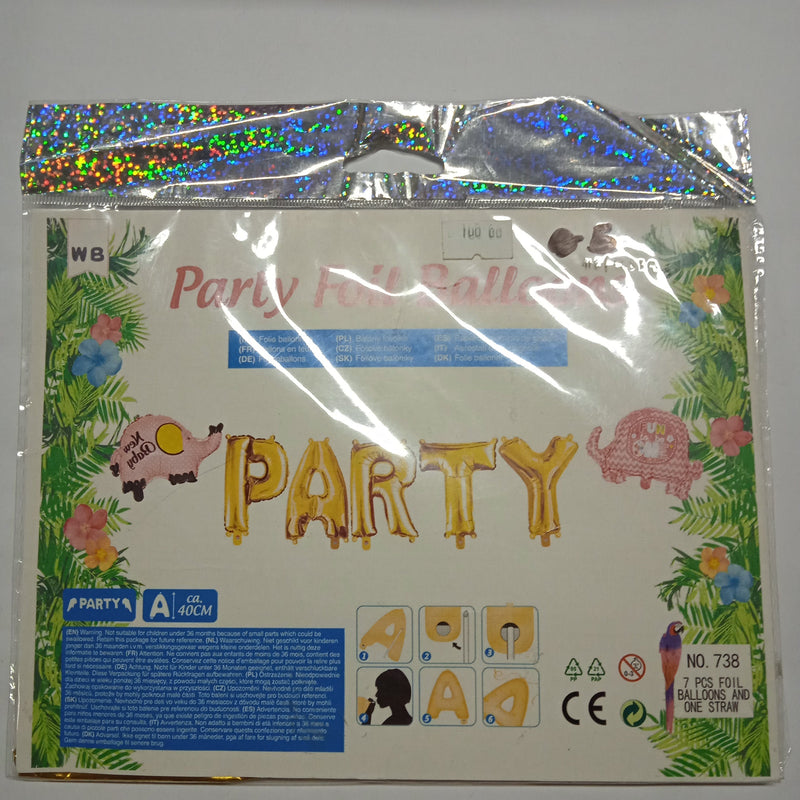 Foil Letter Balloon Set Party with Elephant