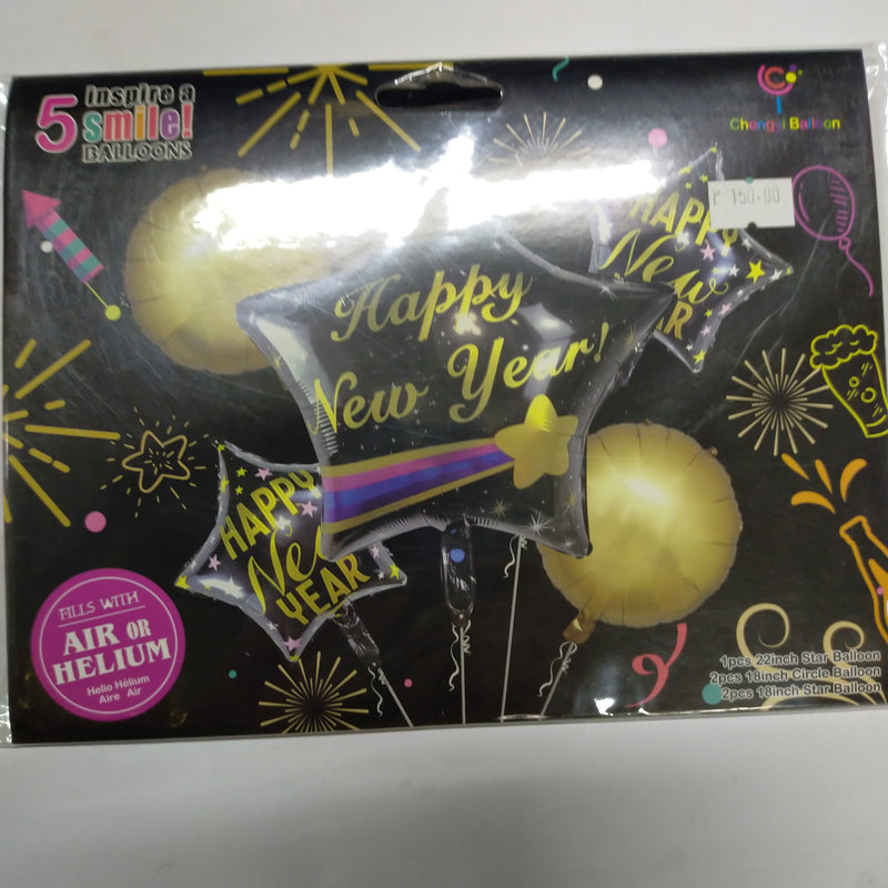 Foil Balloon Set (5in1) Happy New Year