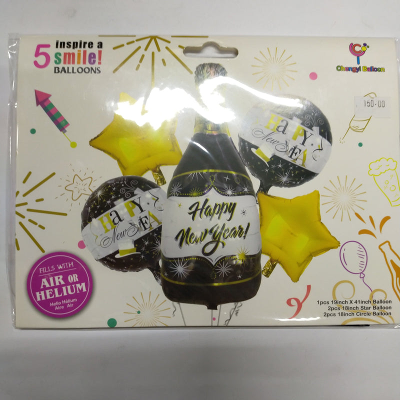 Foil Balloon Set (5in1) Happy New Year