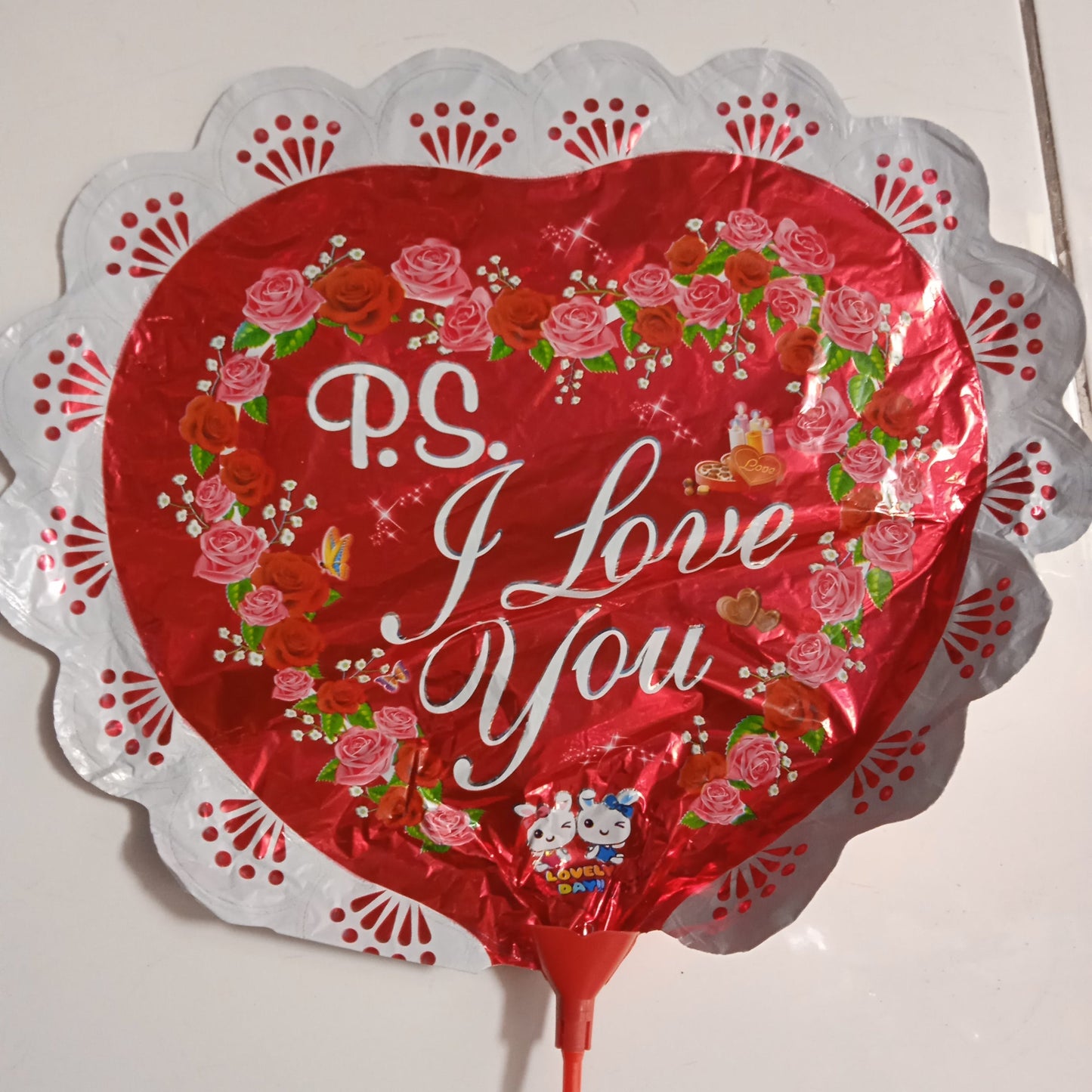 Foil Balloon I love You 9 inches with Stick