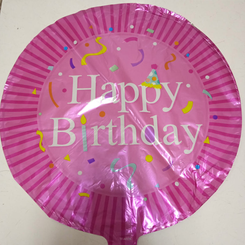 Foil Balloon Round Happy Birthday (Generic)