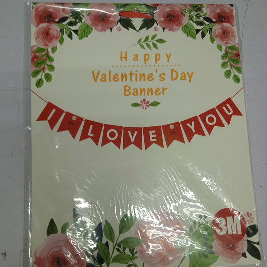 Banner I Love You Red and White