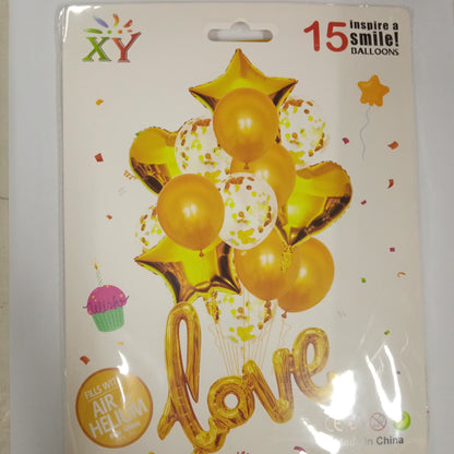 Foil Balloons Cursive Love Set (15in1)