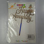 Cake Topper Happy Anniversary Cursive Silver