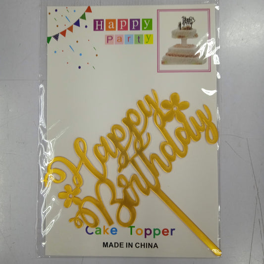 Cake Topper Cursive with Flower
