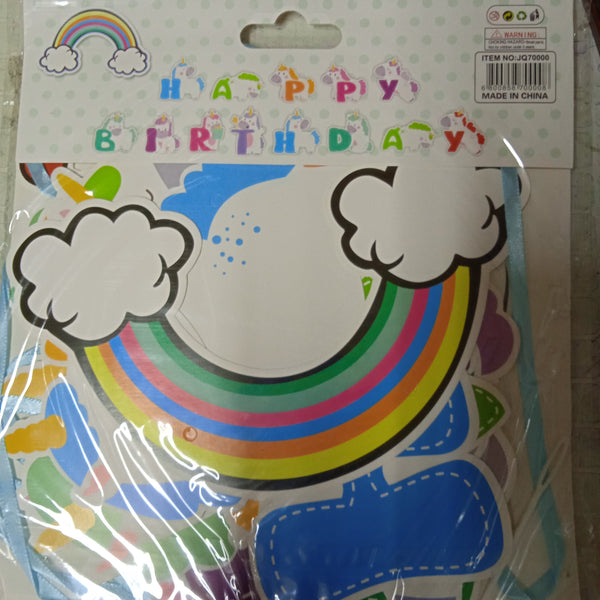 Banner Cutout Happy Birthday Unicorn