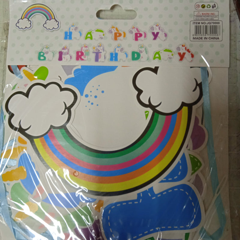 Banner Cutout Happy Birthday Unicorn